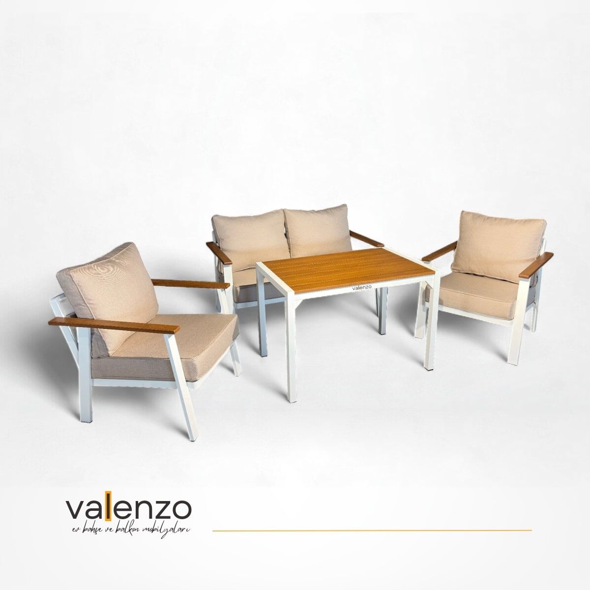 Albino İkili Alüminyum Oturma Grubu