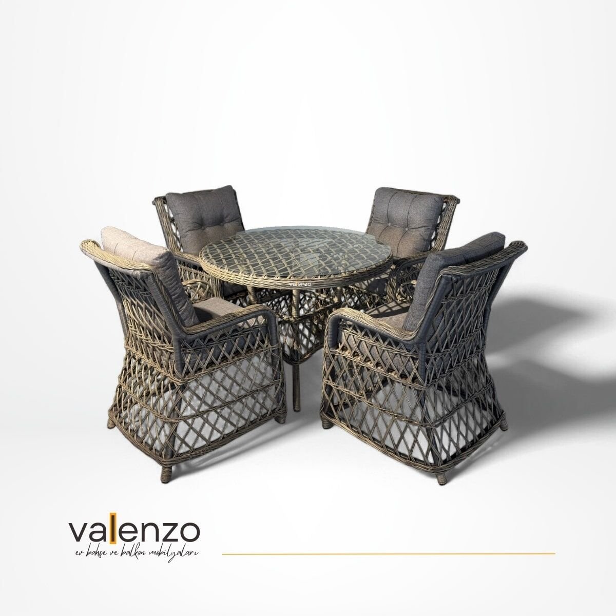 Bodrum 4 Kişilik Rattan Masa Sandalye Takımı