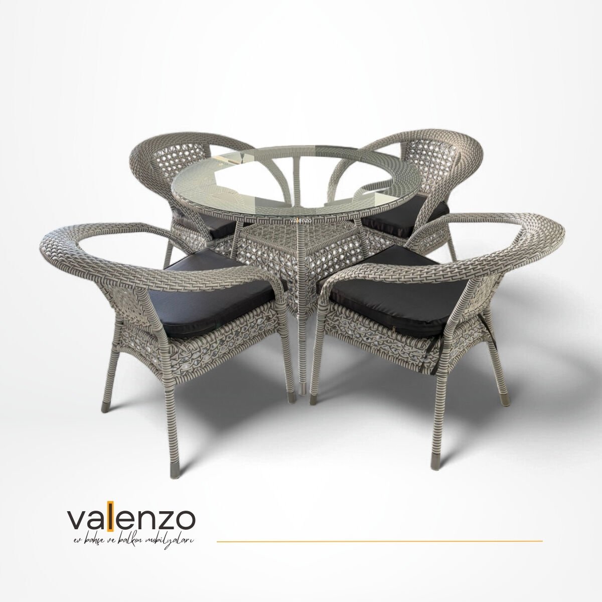 Ares 4 Kişilik Rattan Masa Sandalye Takımı