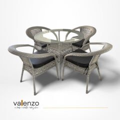 Ares 4 Kişilik Rattan Masa Sandalye Takımı