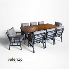 Piero Alüminyum Masa Sandalye Takımı 8 Kişilik