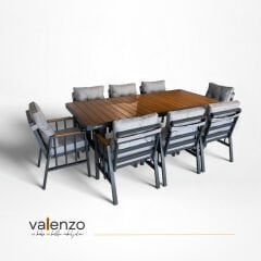 Piero Alüminyum Masa Sandalye Takımı 8 Kişilik