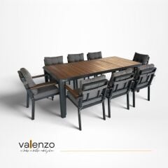 Alesso Alüminyum Masa Sandalye Takımı 8 Kişilik