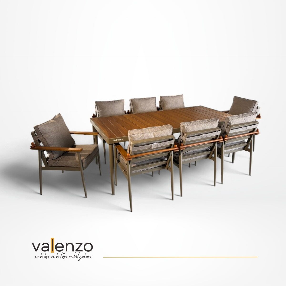 Efes Alüminyum Masa Sandalye Takımı 8 Kişilik