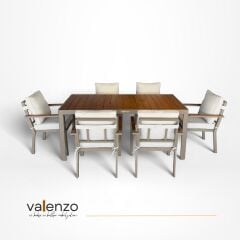 Alesso Alüminyum Masa Sandalye Takımı 6 Kişilik