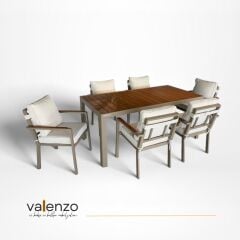 Alesso Alüminyum Masa Sandalye Takımı 6 Kişilik