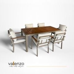 Alesso Alüminyum Masa Sandalye Takımı 6 Kişilik