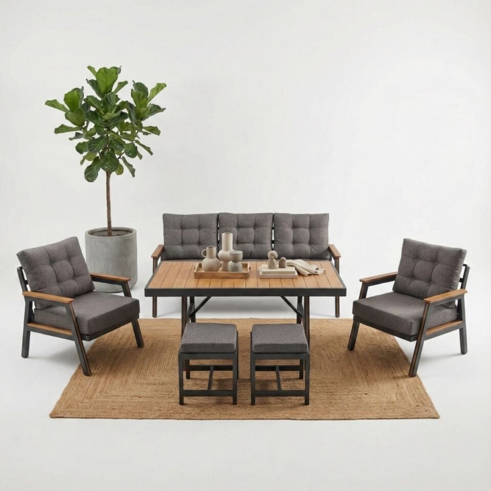 Parma Alüminyum Oturma Grubu