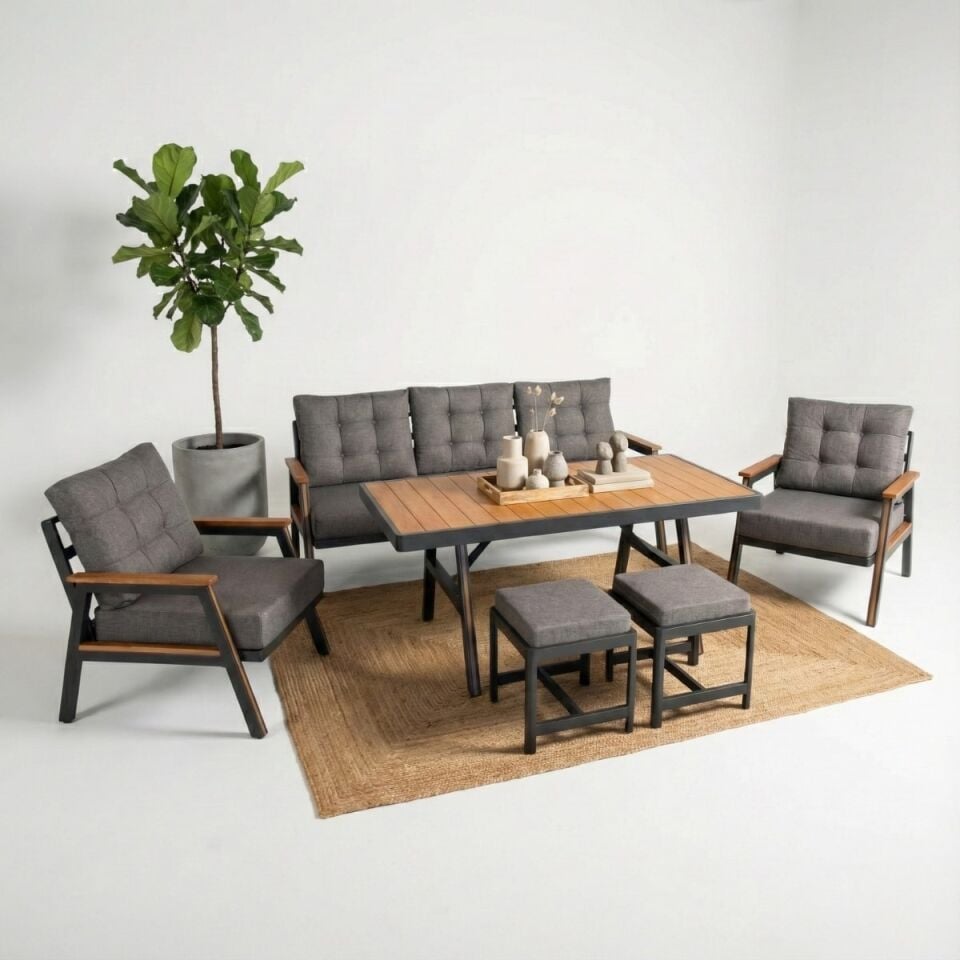 Parma Alüminyum Oturma Grubu