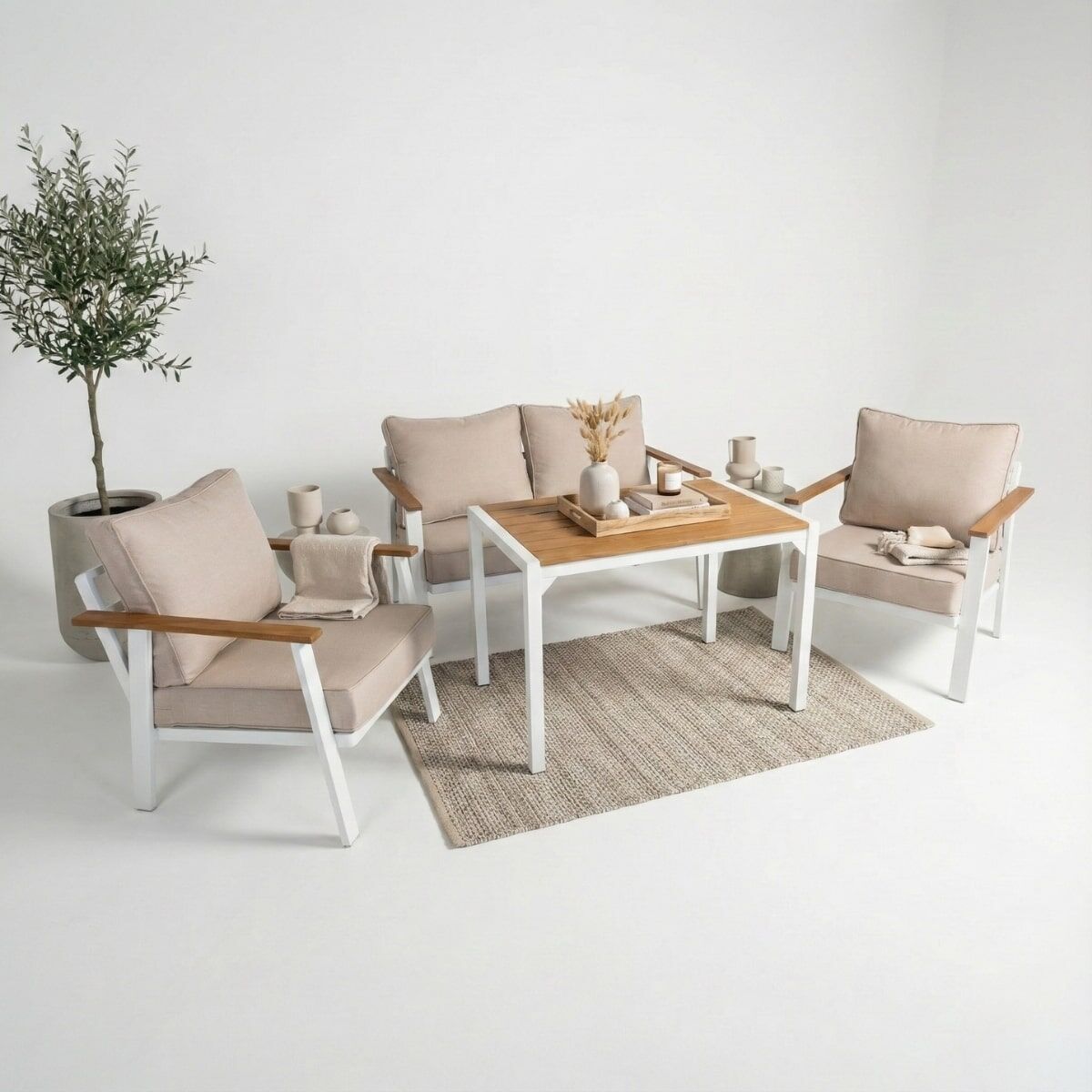 Albino İkili Alüminyum Oturma Grubu