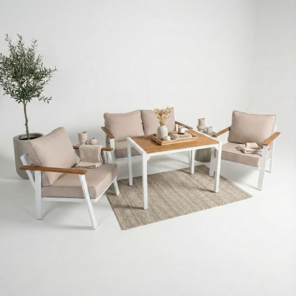 Albino İkili Alüminyum Oturma Grubu