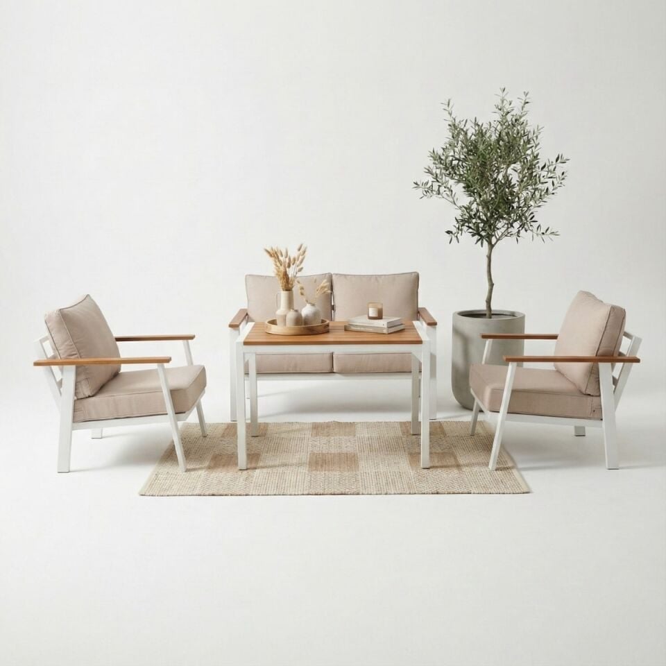 Albino İkili Alüminyum Oturma Grubu