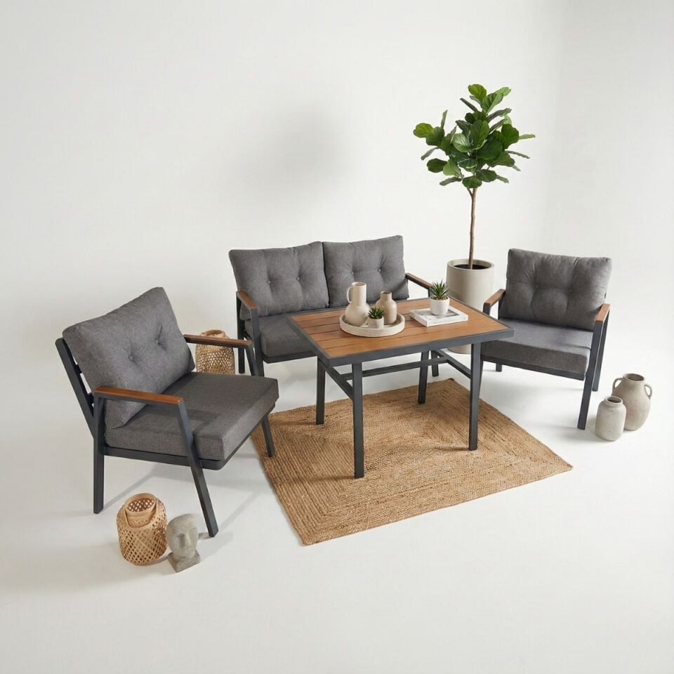 Mini İkili Alüminyum Oturma Grubu