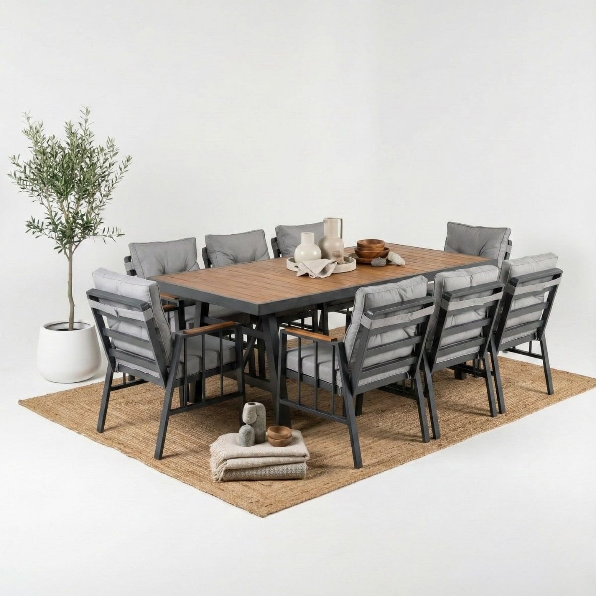 Piero Alüminyum Masa Sandalye Takımı 8 Kişilik