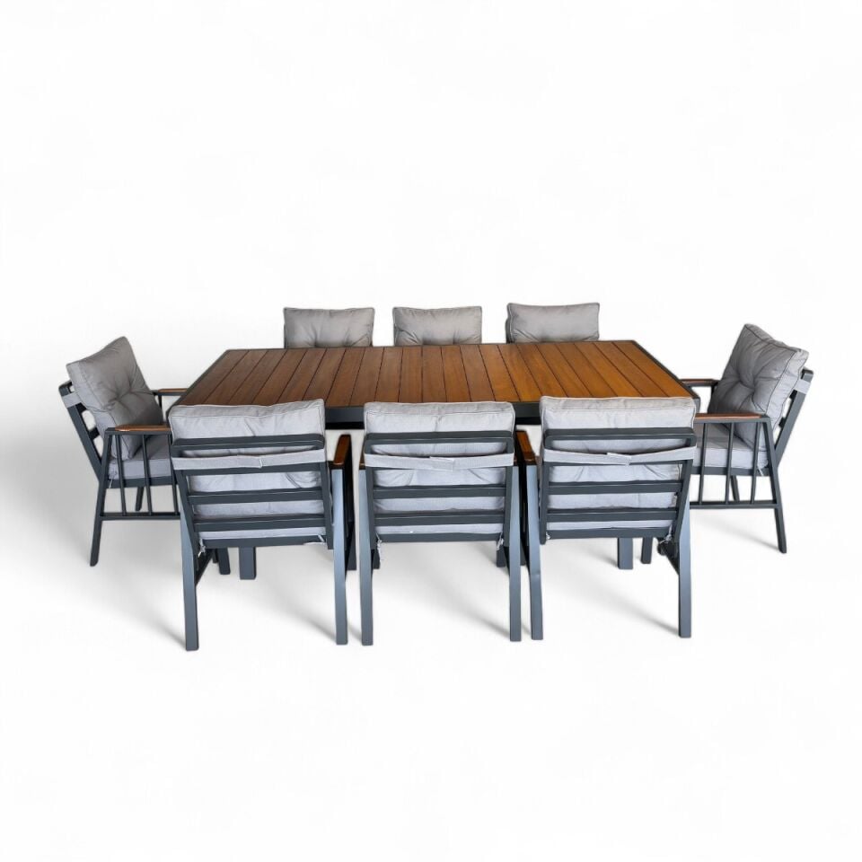 Piero Alüminyum Masa Sandalye Takımı 8 Kişilik