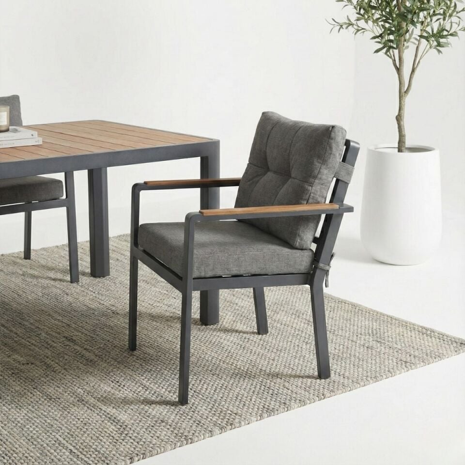 Alesso Alüminyum Masa Sandalye Takımı 8 Kişilik