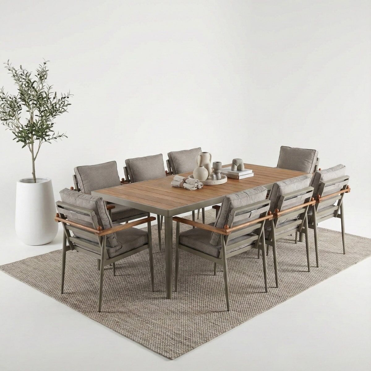 Efes Alüminyum Masa Sandalye Takımı 8 Kişilik