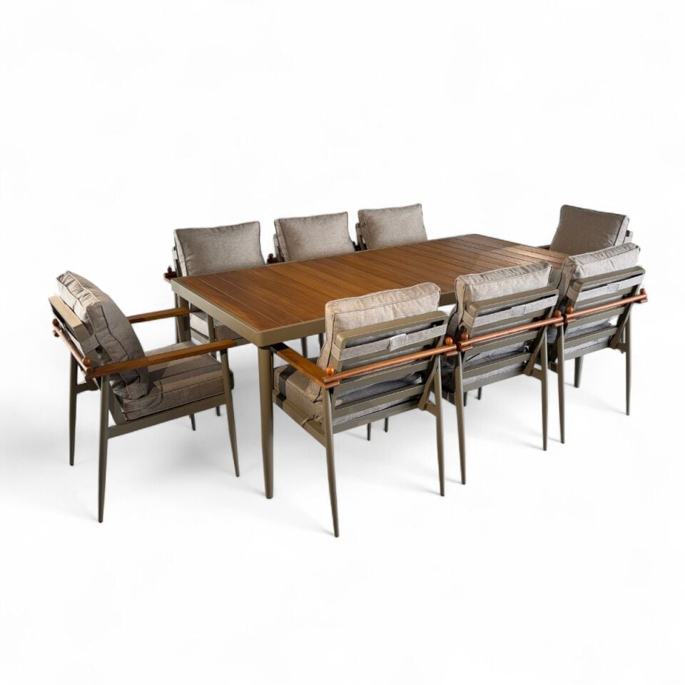 Efes Alüminyum Masa Sandalye Takımı 8 Kişilik