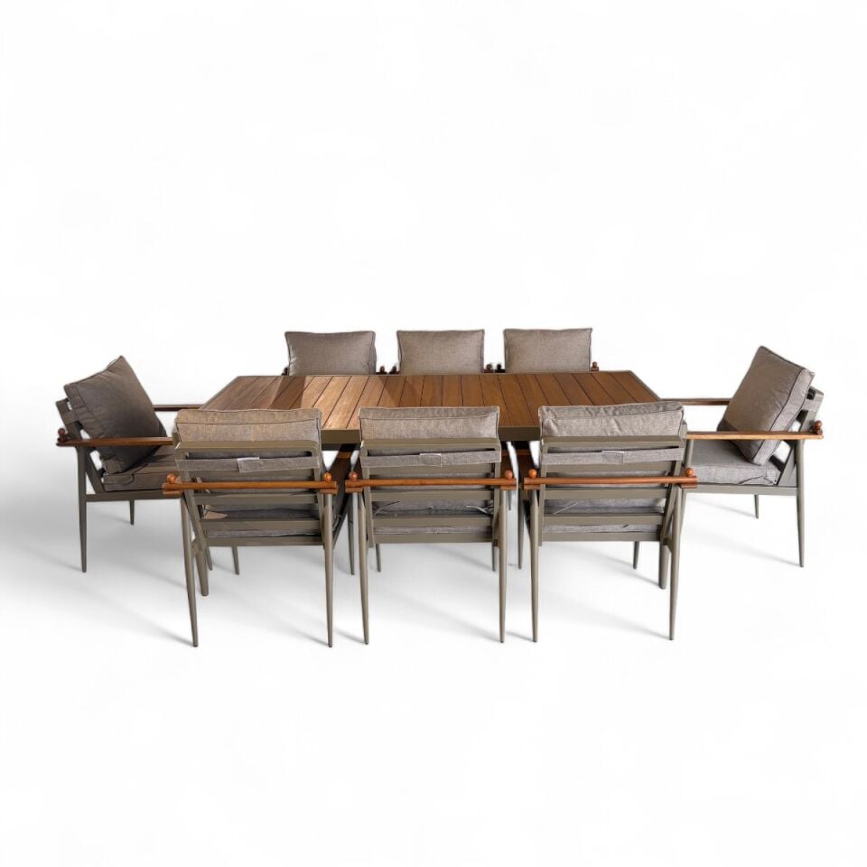 Efes Alüminyum Masa Sandalye Takımı 8 Kişilik