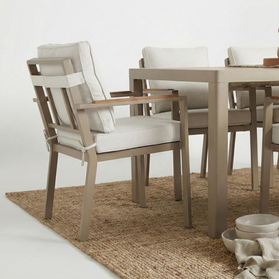 Alesso Alüminyum Masa Sandalye Takımı 6 Kişilik