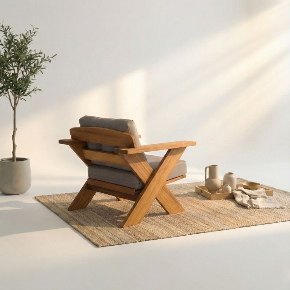 Albatros İroko Ahşap Oturma Grubu