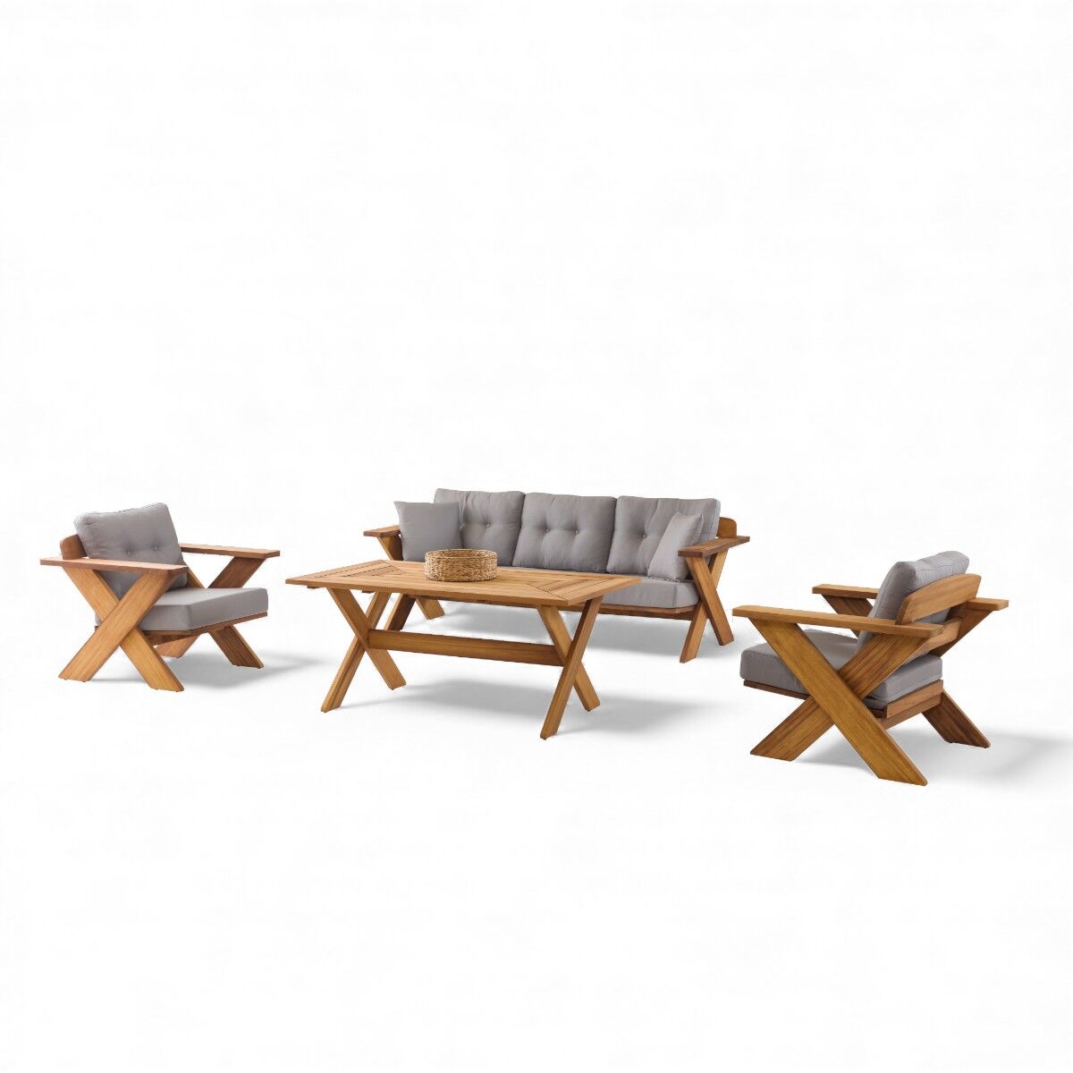 Albatros İroko Ahşap Oturma Grubu