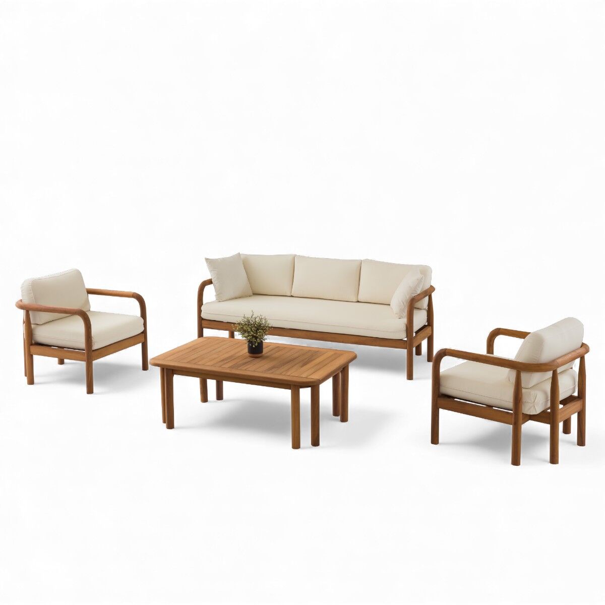 Urla İroko Ahşap Oturma Grubu