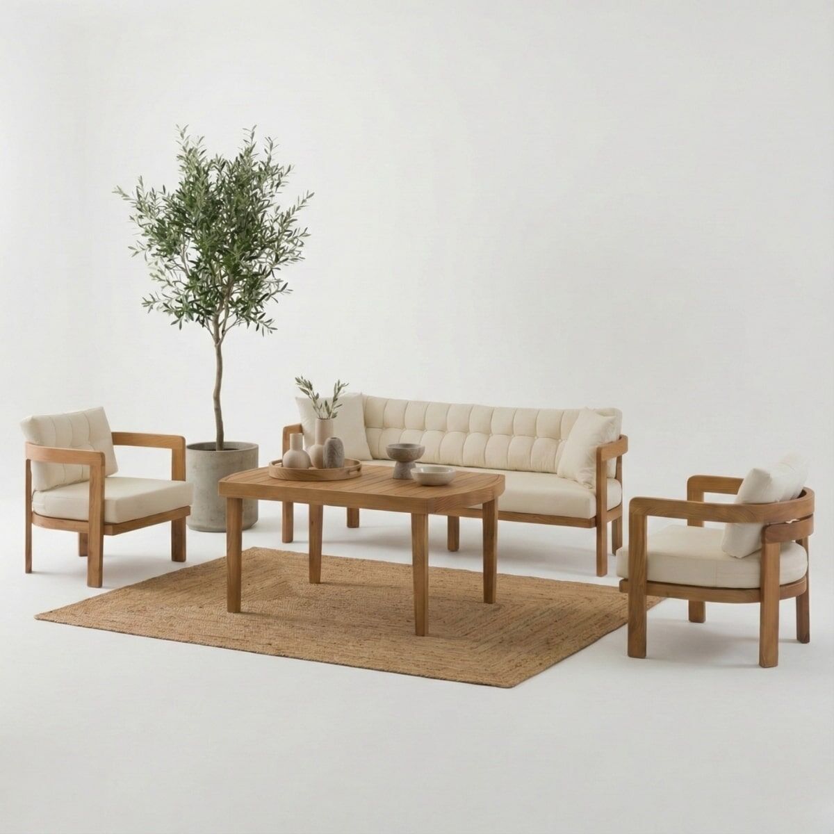 Austin İroko Ahşap Oturma Grubu