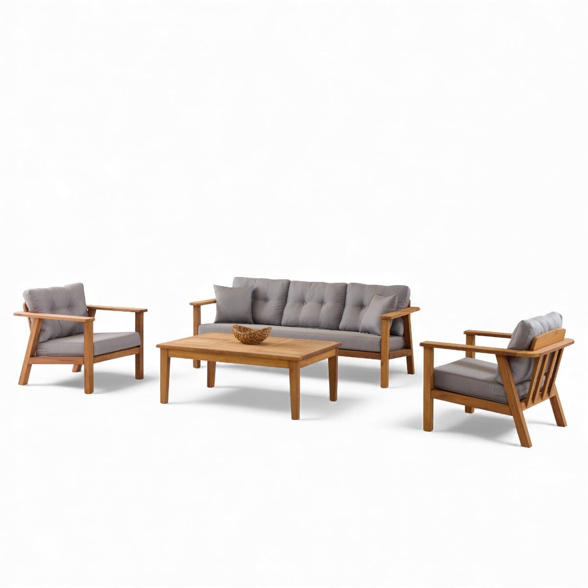 Bianca İroko Ahşap Oturma Grubu