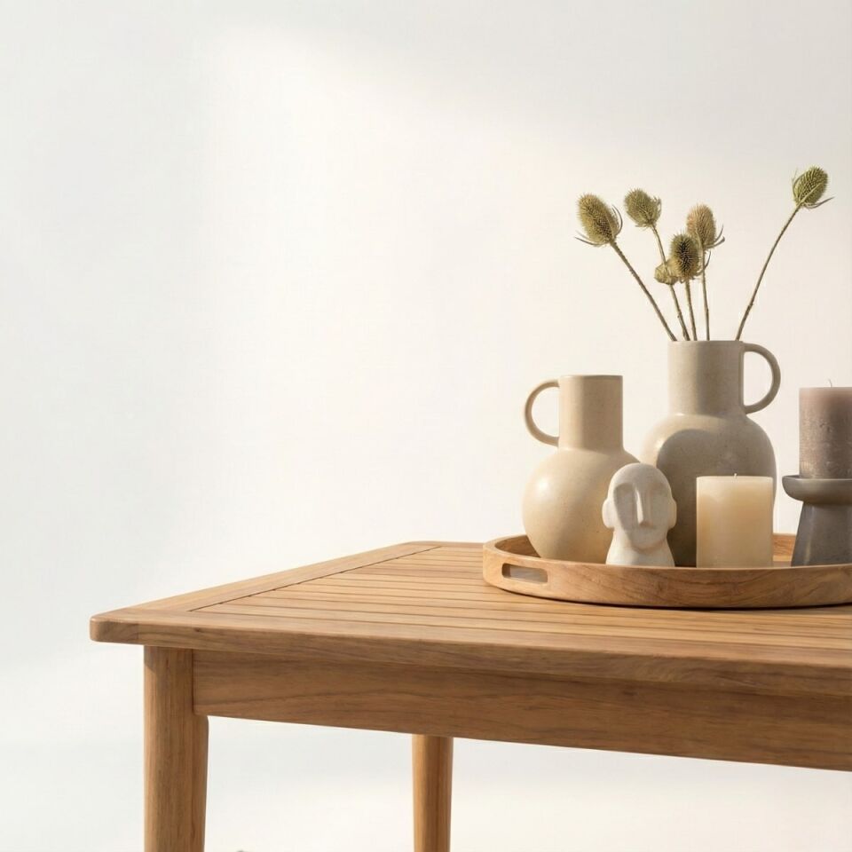 Rose 8 Kişilik İroko Ahşap Masa Sandalye