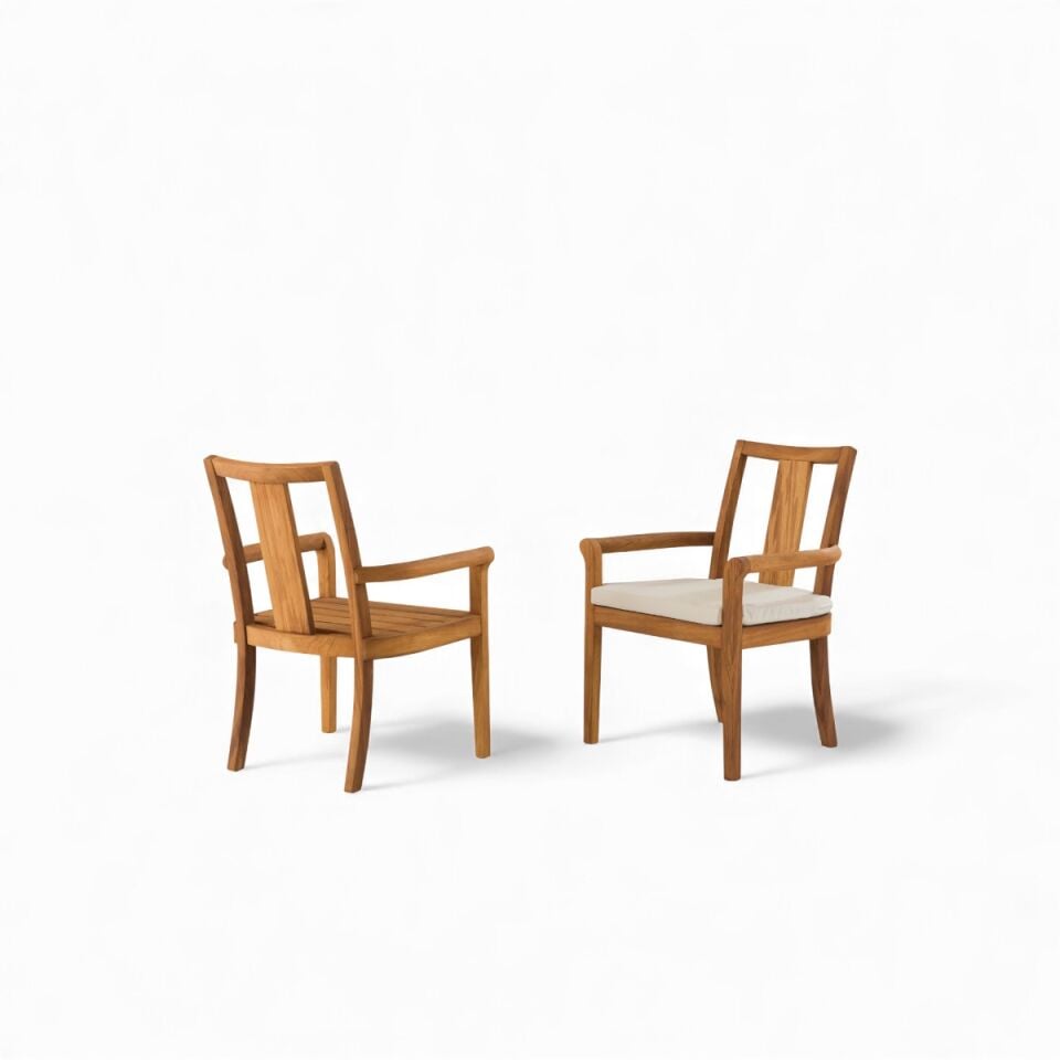 Rose 8 Kişilik İroko Ahşap Masa Sandalye