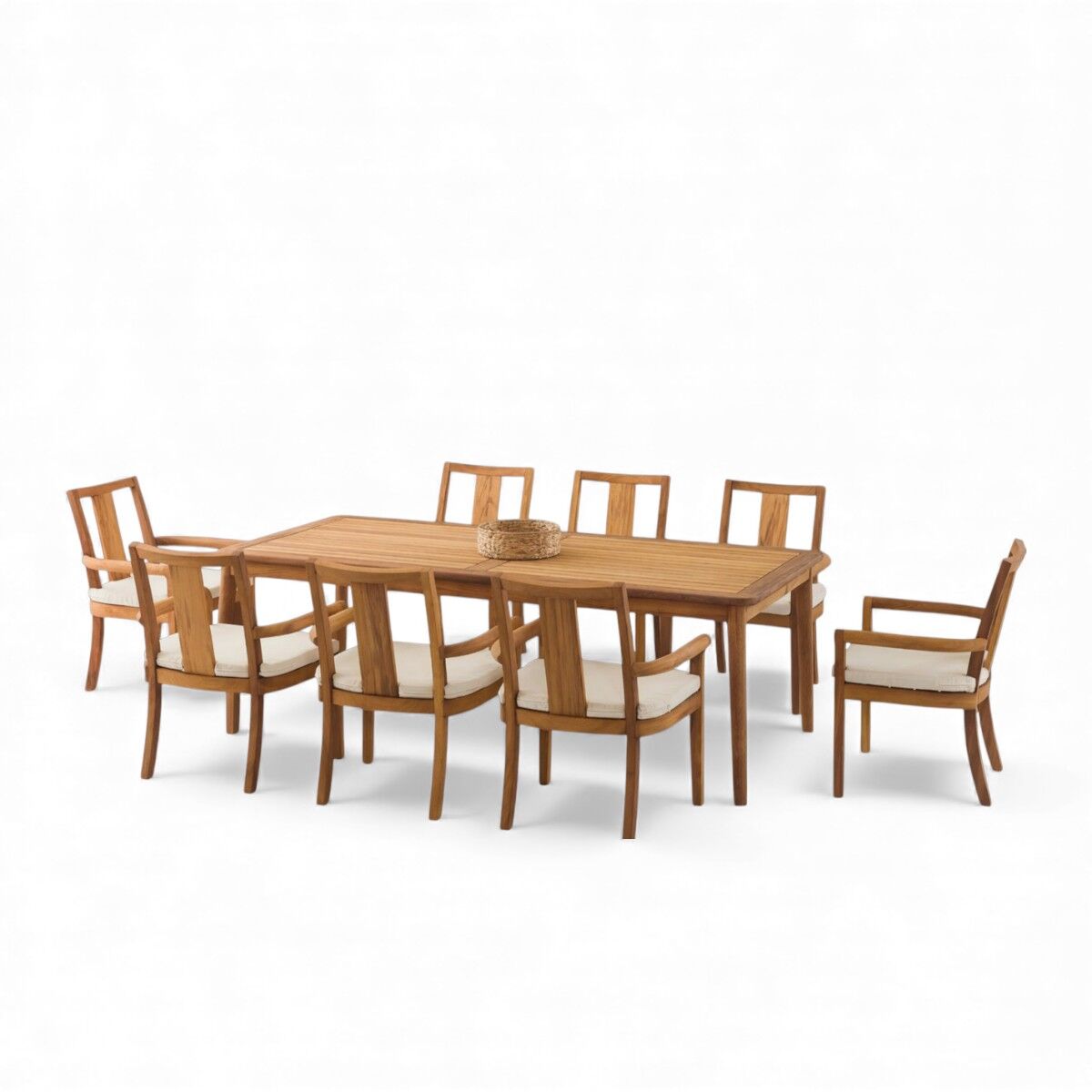 Rose 8 Kişilik İroko Ahşap Masa Sandalye