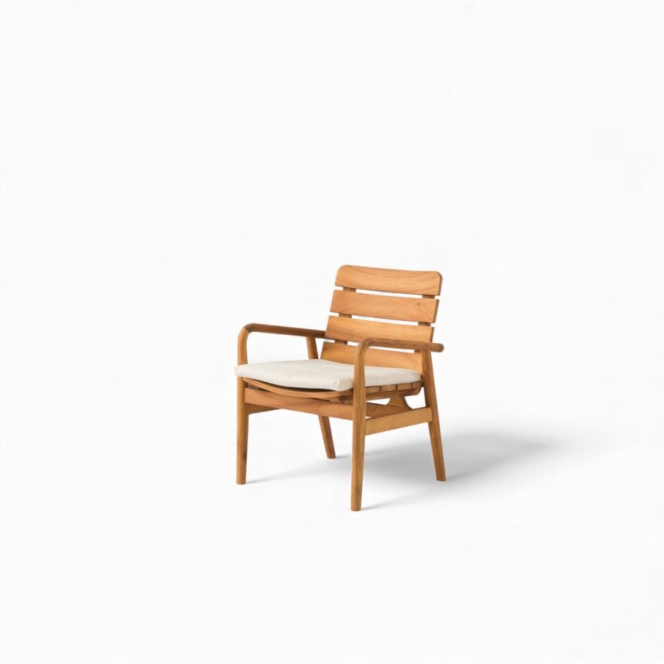 Alaçatı 6 Kişilik İroko Ahşap Masa Sandalye