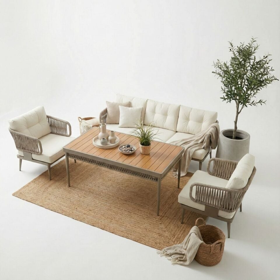 Dora Alüminyum Oturma Grubu