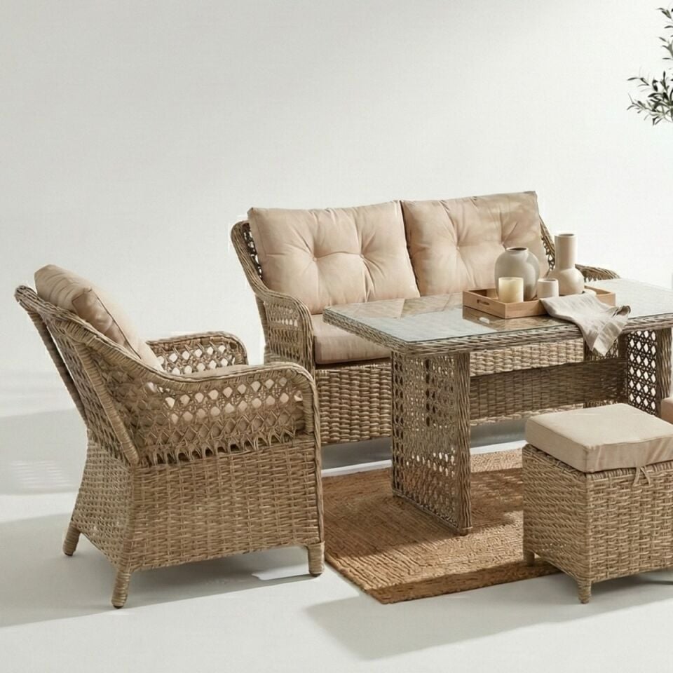 Boss İkili Rattan Oturma Grubu