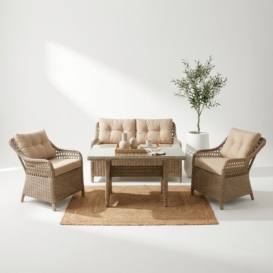 Boss İkili Rattan Oturma Grubu