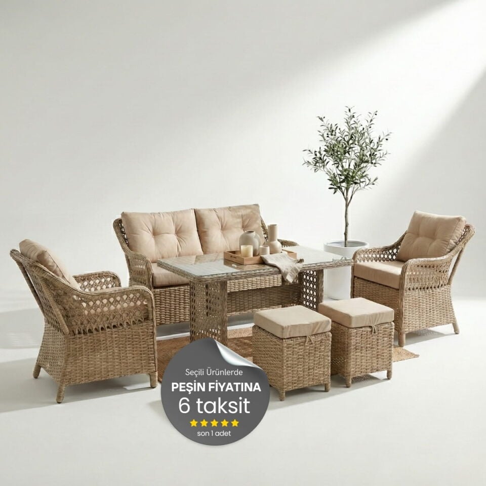 Boss İkili Rattan Oturma Grubu