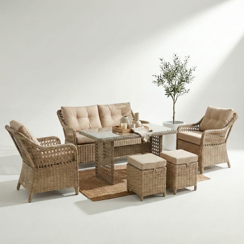 Boss İkili Rattan Oturma Grubu