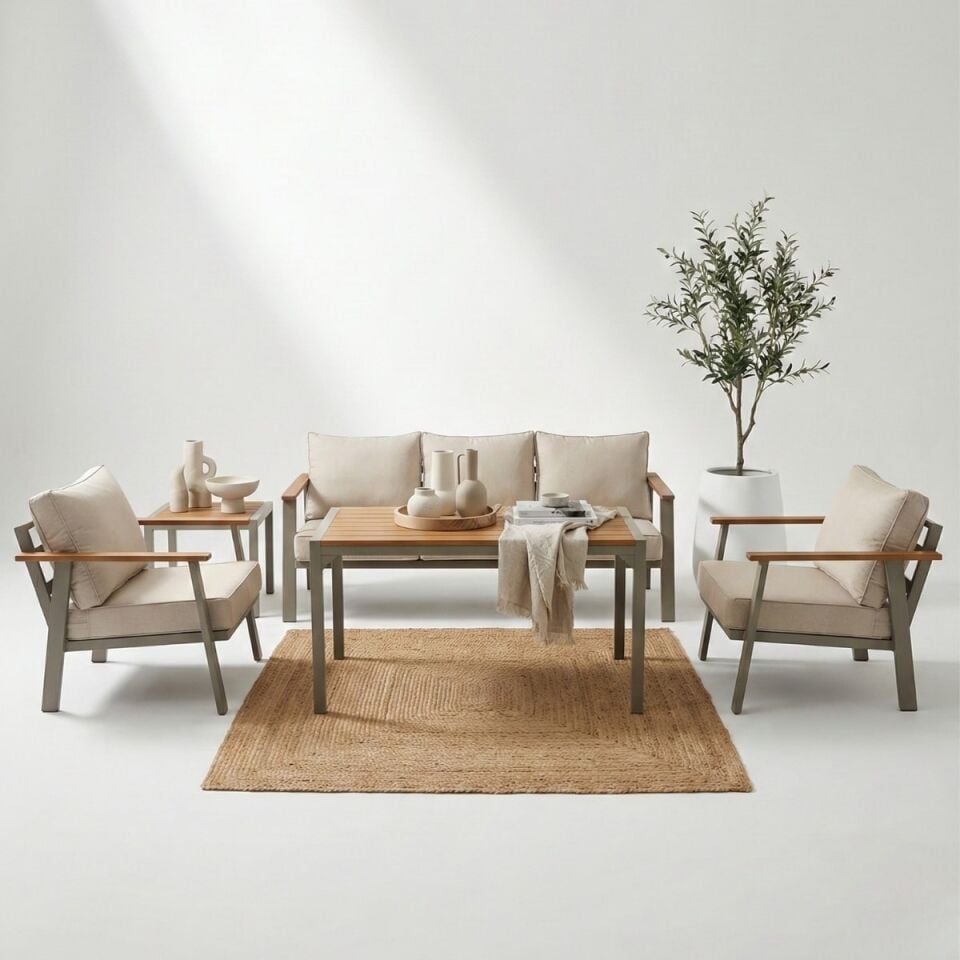 Albino Alüminyum Oturma Grubu