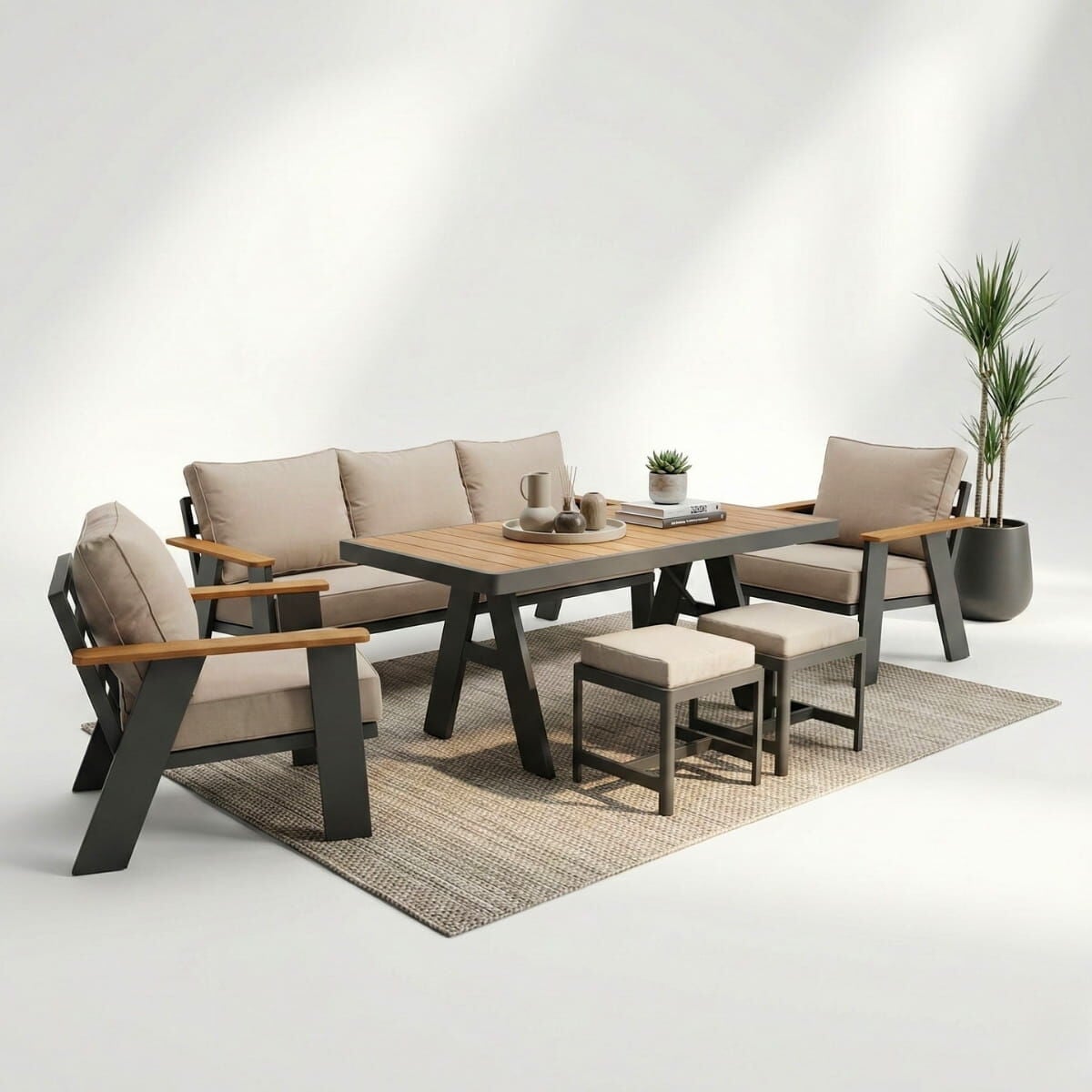 Parla Alüminyum Oturma Grubu