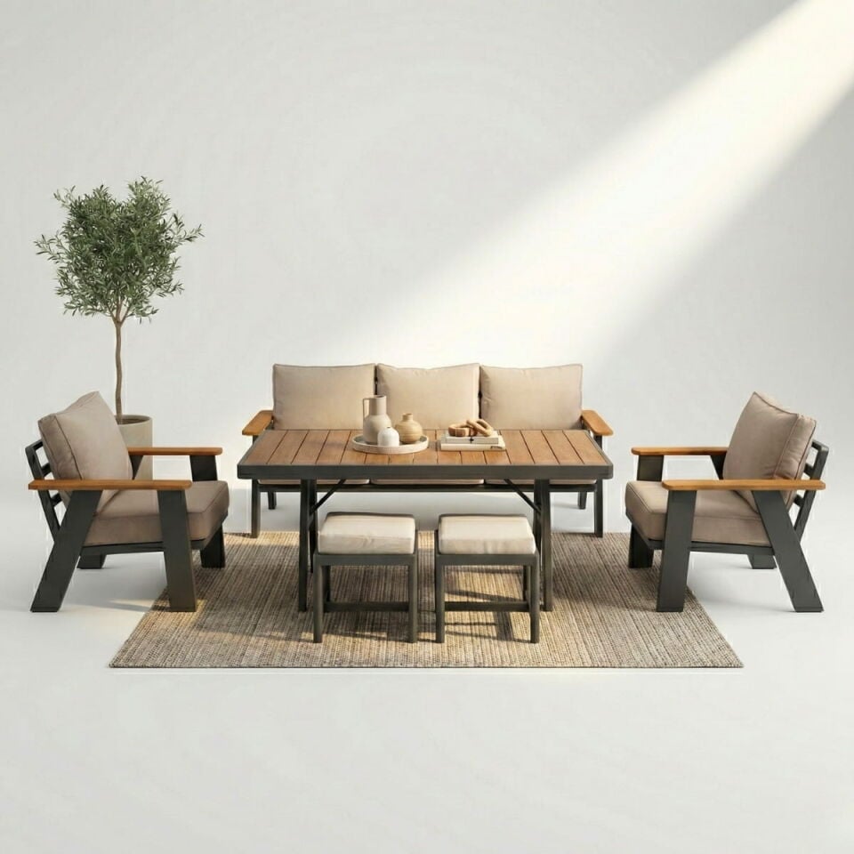 Parla Alüminyum Oturma Grubu