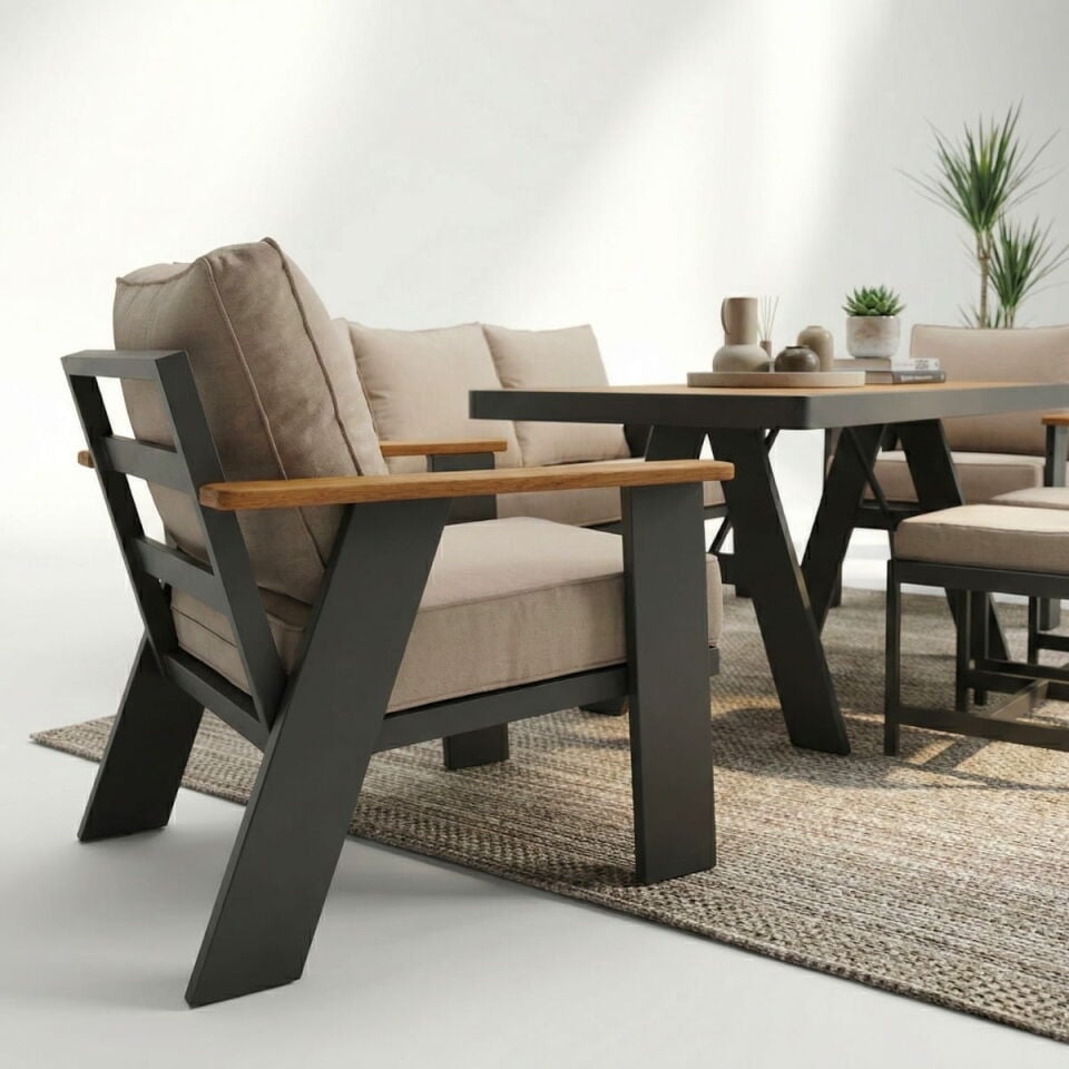 Parla Alüminyum Oturma Grubu