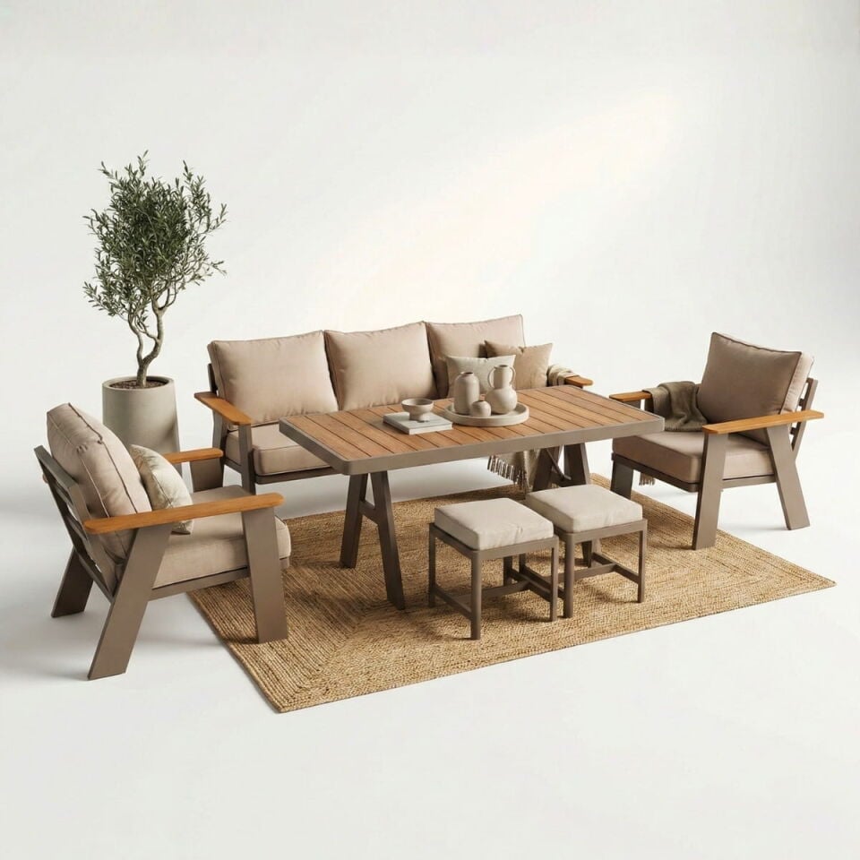 Parla Alüminyum Oturma Grubu