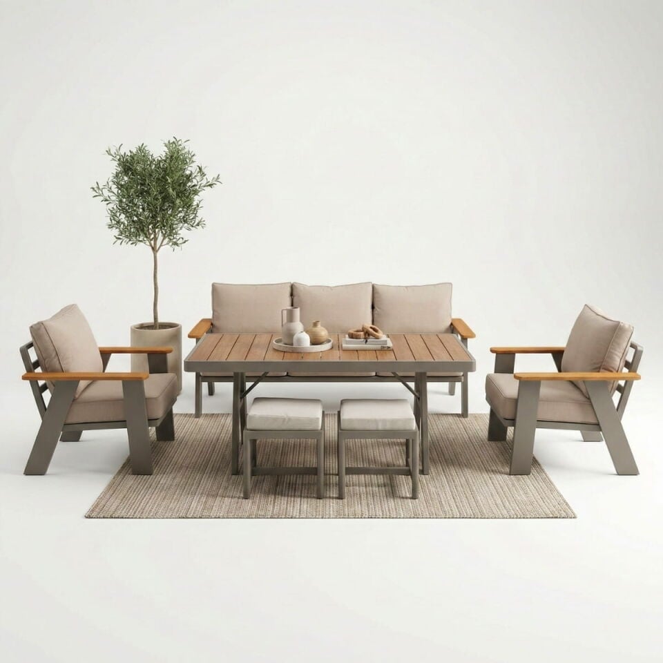 Parla Alüminyum Oturma Grubu